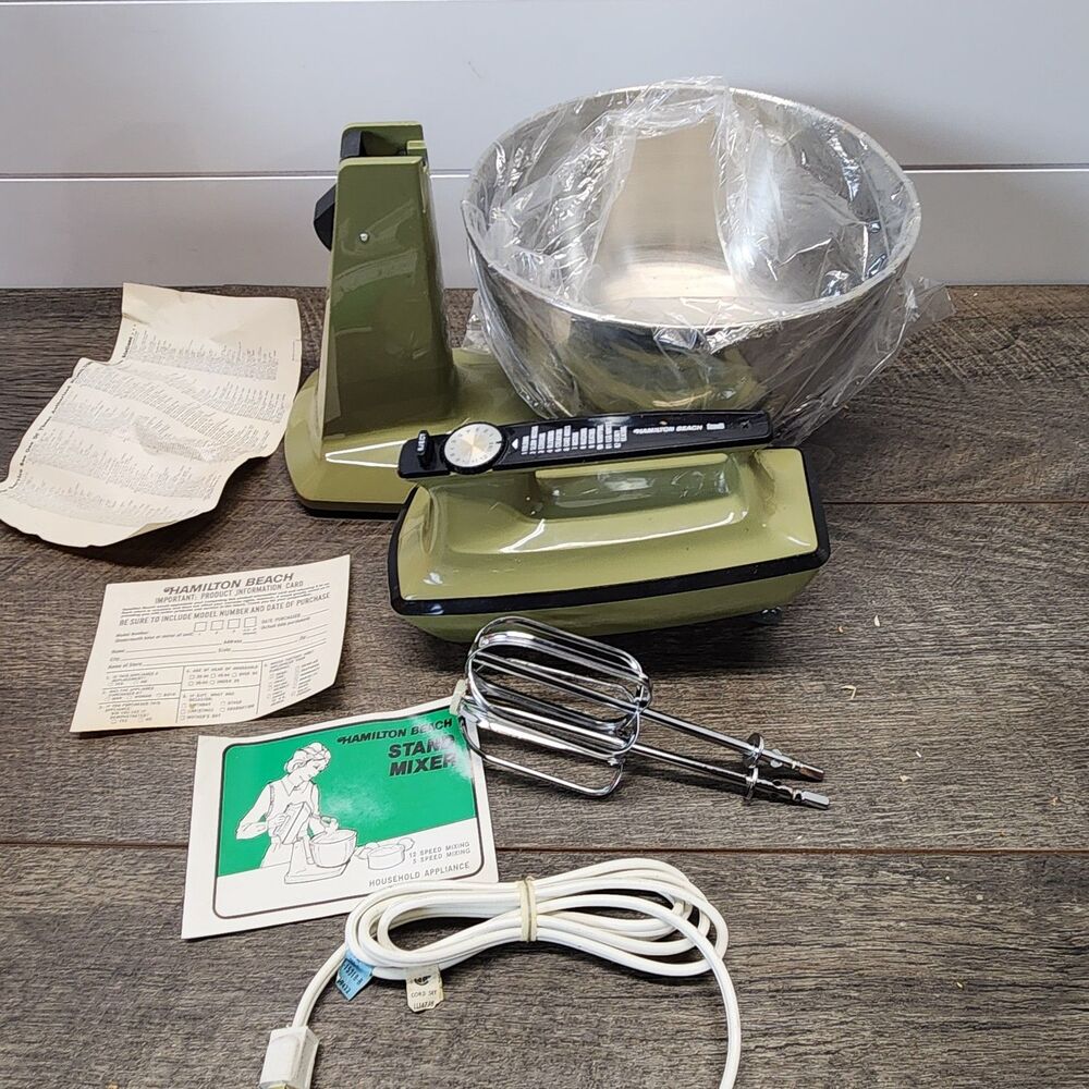 Vtg Hamilton Beach Scoville 12 Speed Stand Mixer Avocado Green New Old Stock